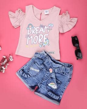 v-mart Printed Knit-Denim Round Neck Coordinated Set-picture-15
