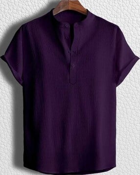 neonomad Men Regular Fit Kurta-Style Shirt with Mandarin Collar-picture-13
