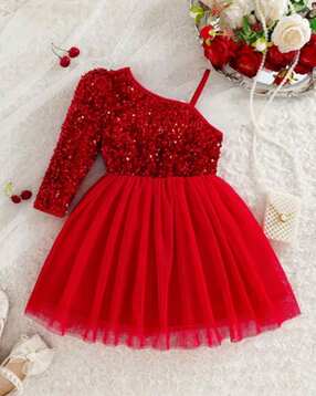 styleconnect Girls Embellished Off-Shoulder Fit & Flare Dress-picture-14