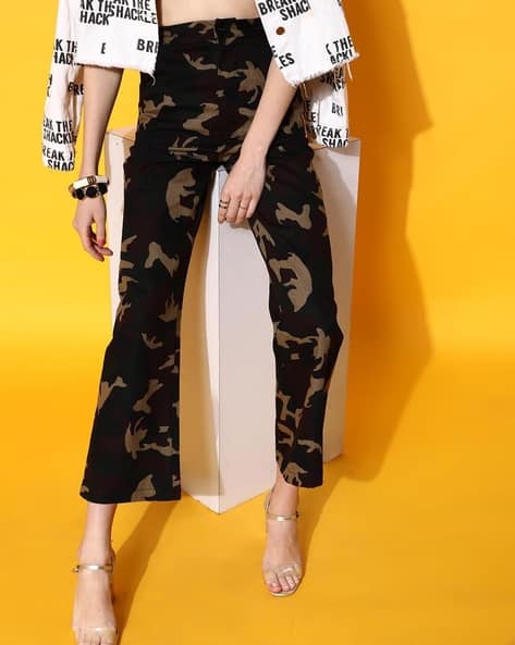 STREET9 Women Printed Flat-Front Boot Fit Trousers