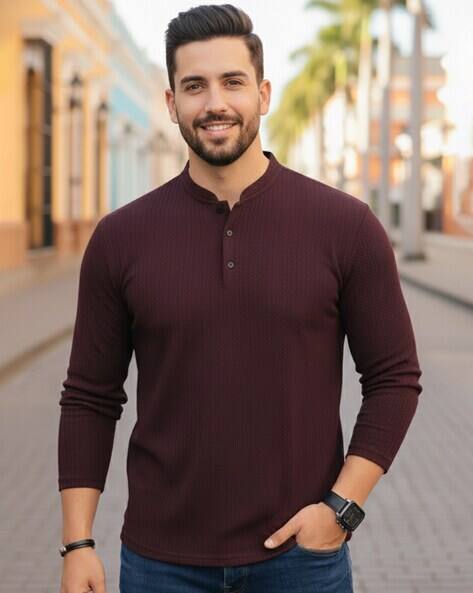 Buda Jeans Co Men Slim Fit Henly T-Shirt