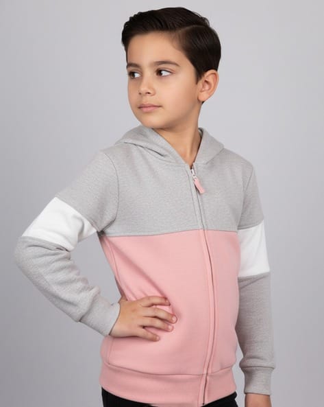 J & JP Boys Colourblocked Regular Fit Hoodie