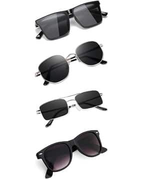 rich club Men Set of 4 UV-Protected Full-Rim Rectangular Sunglasses-picture-26