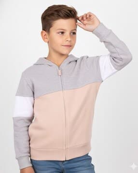 j & jp Boys Colourblocked Regular Fit Hoodie-picture-35
