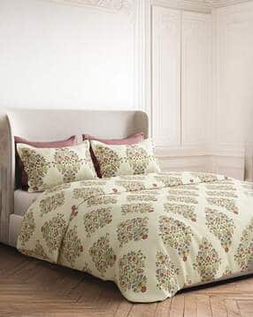 sansaar 150 TC Floral Print King Bedsheet with Pillow Covers-picture-19