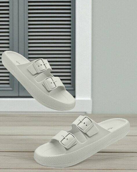 TRV Men Slip-On Slides with Buckle Fastening