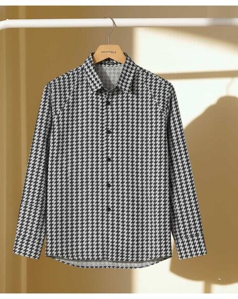 Buda Jeans Co Men Houndstooth Regular Fit Shirt