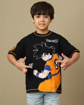 kidsville Boys Goku Print Oversized T-Shirt-picture-46