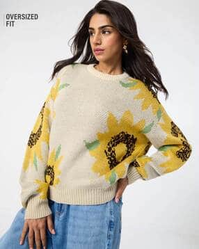 the souled store TSS Originals Sunflower|The Souled Store  - Women Floral Print Round-Neck Pullover-picture-15