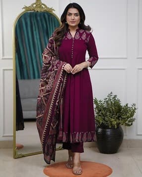 aaghnya fashion Floral Anarkali Kurta Set-picture-49
