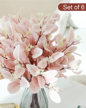 tied ribbons Set of 6 Artificial Eucalyptus Flowers Bunches-picture-17