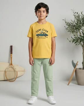 Boys Graphic Print T-Shirt & Pants Set
