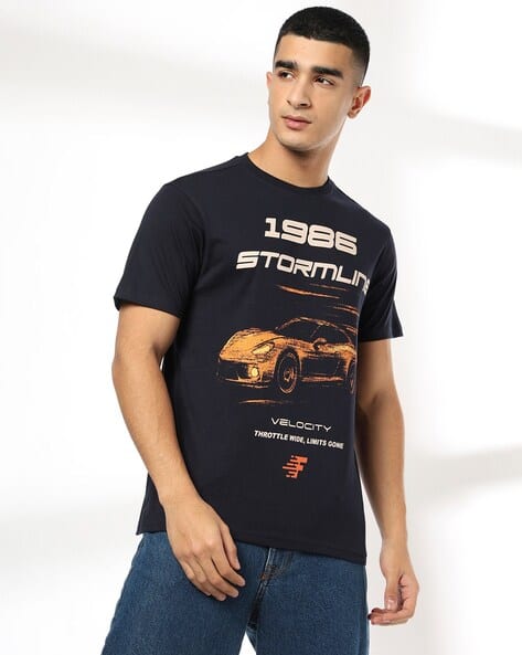 Men Graphic Print Regular Fit Crew-Neck T-Shirt