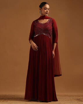 soch Women Embroidered Gown Dress with Dupatta-picture-44