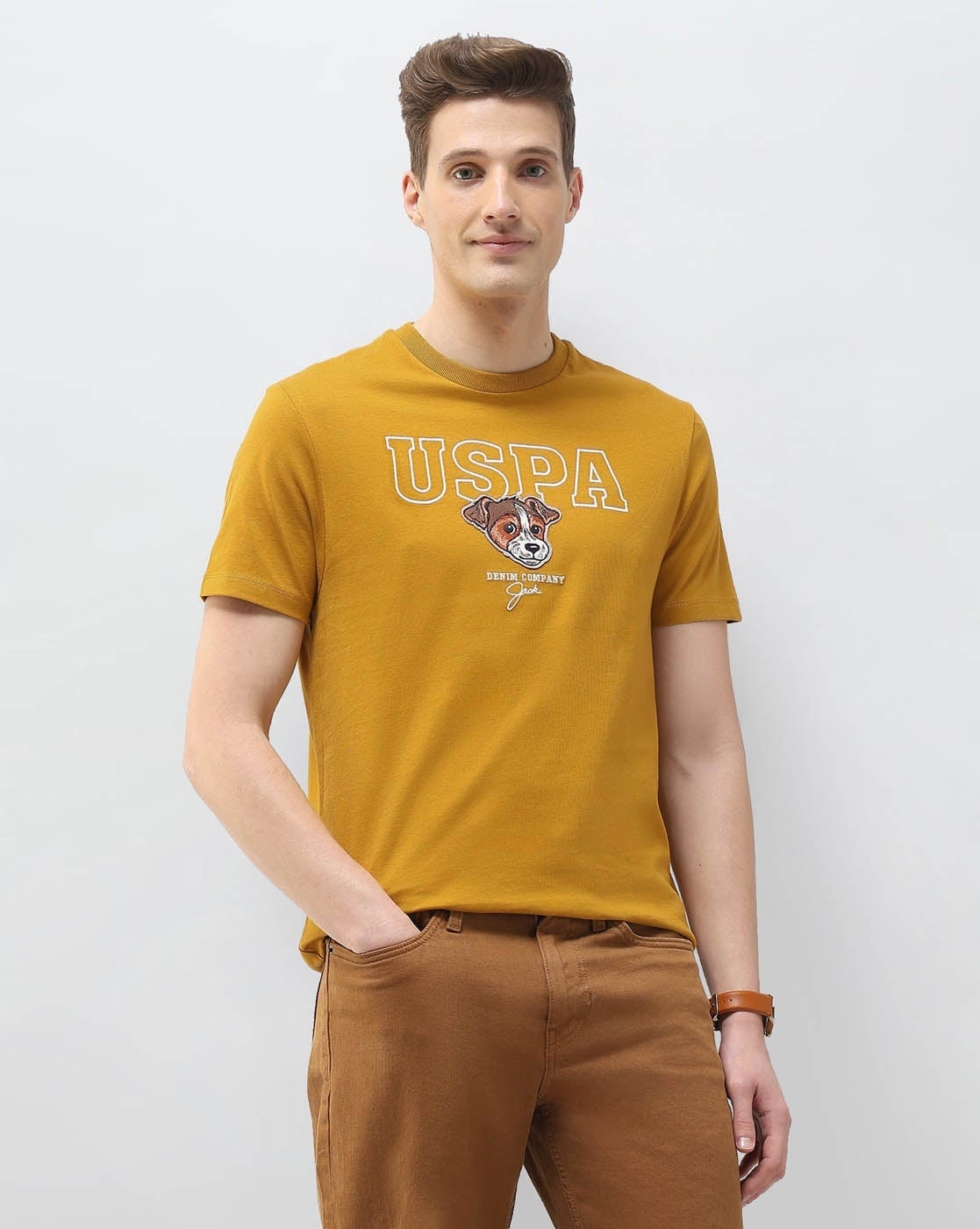 Men Graphic Print Slim Fit Crew-Neck T-Shirt