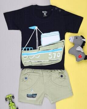 v-mart Printed Knit-Woven Round Neck Coordinated Sets-picture-14