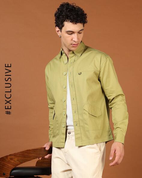 Alpha Tribe Men Regular Fit Cotton Shacket