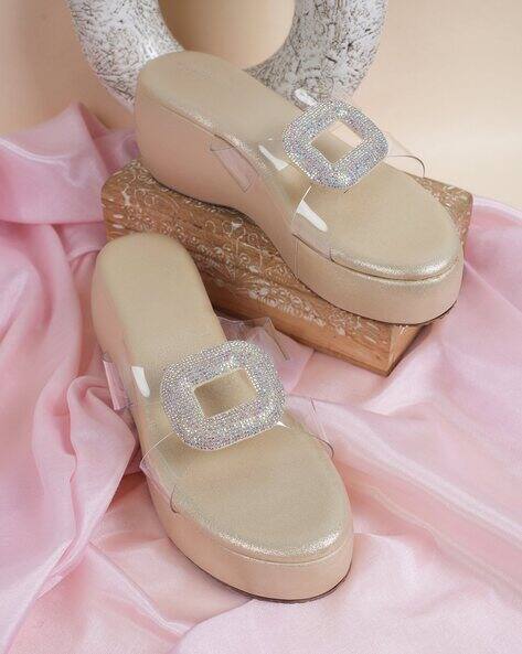 MOZAFIA Women Embellished Platforms Heeled Sandals
