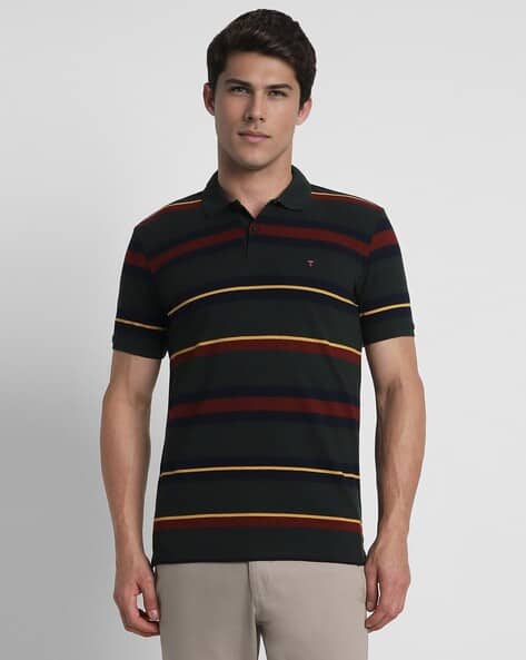 LP-Y Men Striped Slim Fit Polo T-Shirt