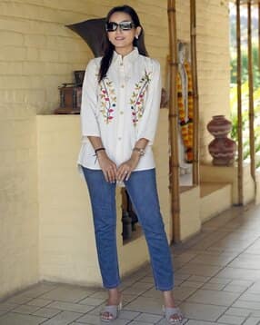 Floral Embroidery Shirt-image-39