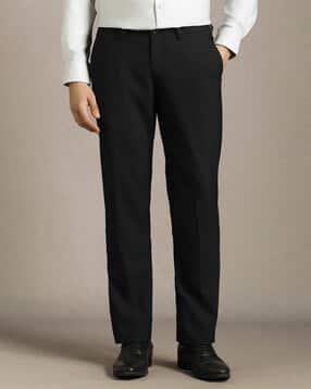 louis philippe Men Straight Fit Flat-Front Trousers-picture-12