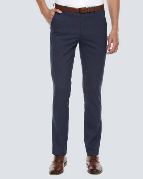 LOUIS PHILIPPE Men Mid-Rise Slim Fit Trousers