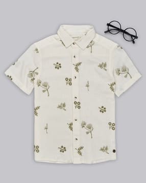 Boys Embroidered Regular Fit Shirt-image-46