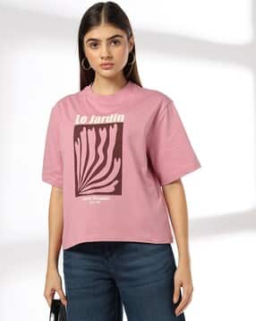 dnmx Women Le Jardin Print Boxy Fit Crew-Neck T-Shirt-picture-15