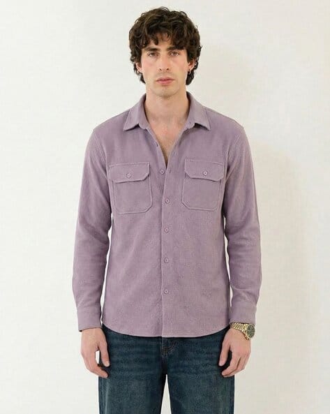 NEONOMAD Men Relaxed Fit Shirt with Flap Pockets