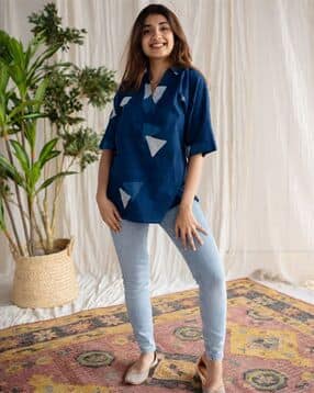 revangi Women Geometric Print Straight Tunic-picture-31