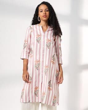 siyahi Women Striped Straight Kurta with Insert Pockets-picture-11