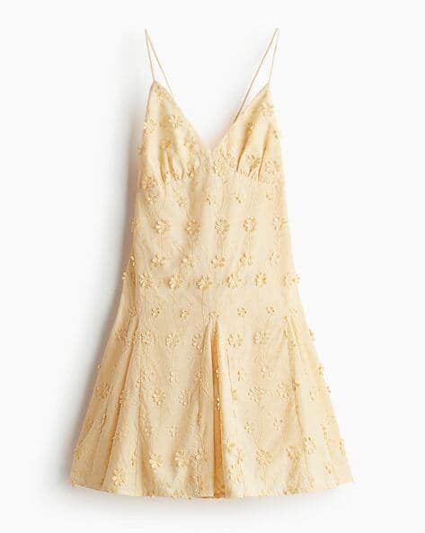 Buy H&M Embroidered Cotton Dress Online