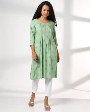 avaasa mix n' match Women Printed Round-Neck Straight Kurta-picture-15