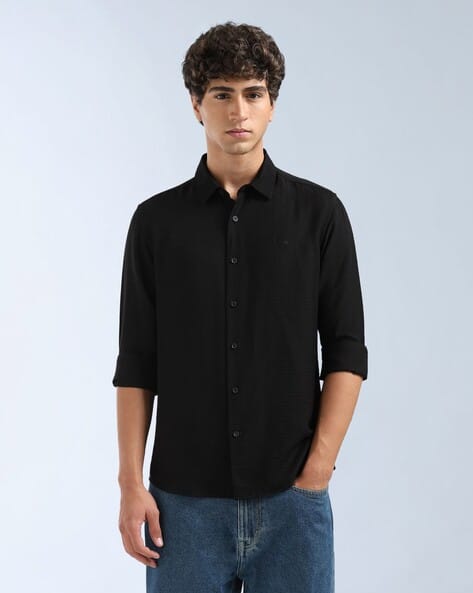FLYING MACHINE Men Slim Fit Twill Shirt with ...