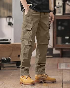Men Relaxed Fit Flat-Front Cargo Pants-image-23