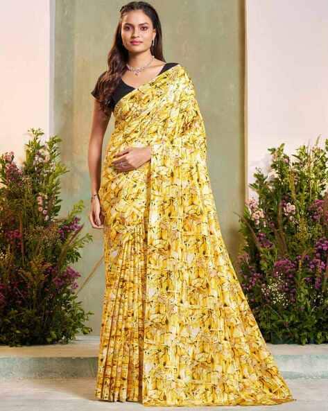 Garden Vareli Women Floral Print Silk Blend Saree