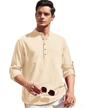 univibe Men Cotton Slim Fit Short Kurta -picture-30