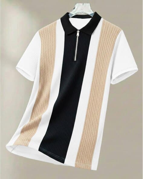 AUSK Men Collar-Neck Regular Fit T-shirt