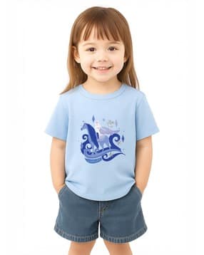 Girls Graphic Print Regular Fit T-Shirt-image-38