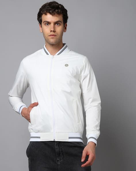 Men Slim Fit Zip-Front Jacket