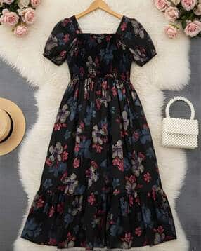 Women Floral Print Fit & Flare Dress-image-36