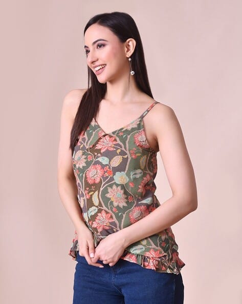 Indie Picks Slim Fit Strap Top