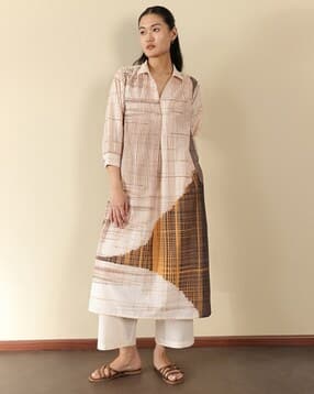 pink fort Women Striped A-Line Kurta Set-picture-31