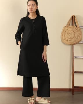 pink fort Women Round-Neck A-Line Kurta Set-picture-39