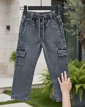 Boys Straight Jeans with Drawstring-image-23