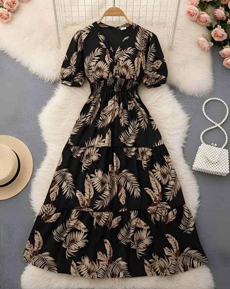 XQsee Women Printed Fit & Flare Dress