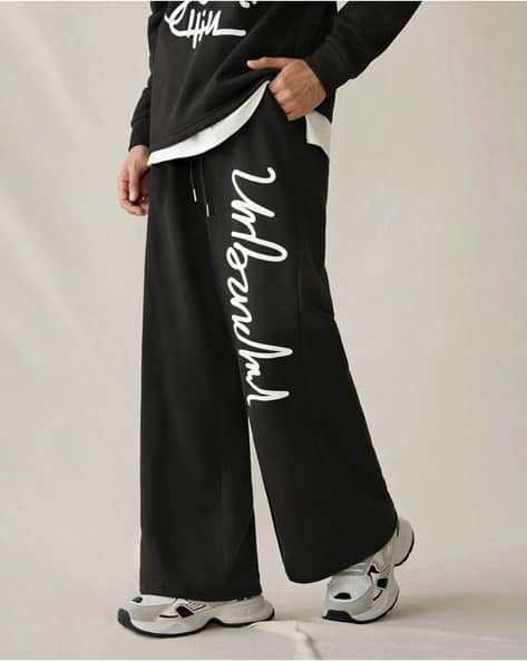 Buda Jeans Co Men Typographic Print Straight Track Pants with Insert Pockets