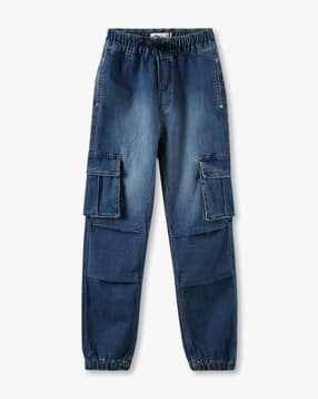 Boys Mid-Rise Jogger Style Jeans-image-1