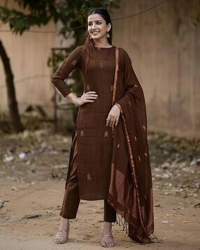 anni designer Women Round-Neck Straight Kurta Suit Set-picture-21