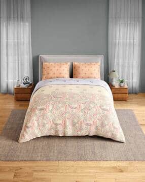 spaces 144 TC Paisley Print King-Size Bedsheet with Pillow Covers-picture-49